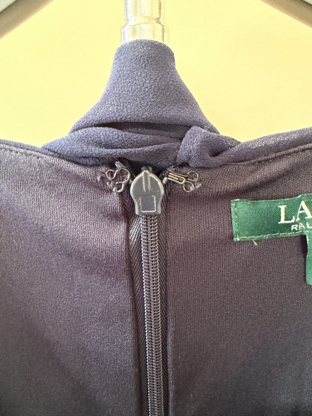 Lauren Ralph Lauren Navy Cape Sleeve Jumpsuit Size 10 NWT Elegant - Picture 7 of 14